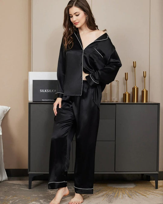 Silk Nightwear Black