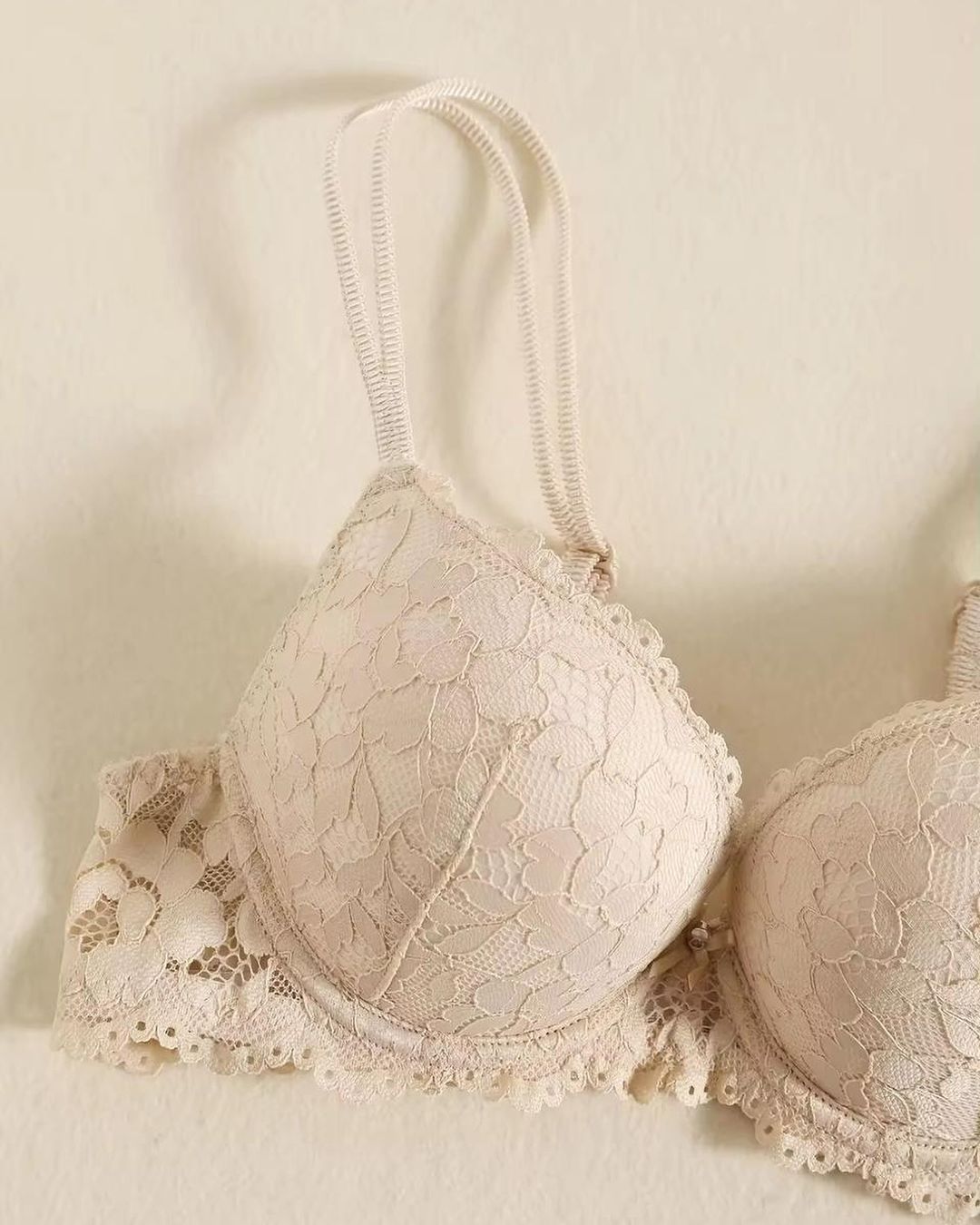 Elegant Lace Embroidery Breathable Fabric Lingerie Set Push-Up Bra Drop Waist Sheer Panty