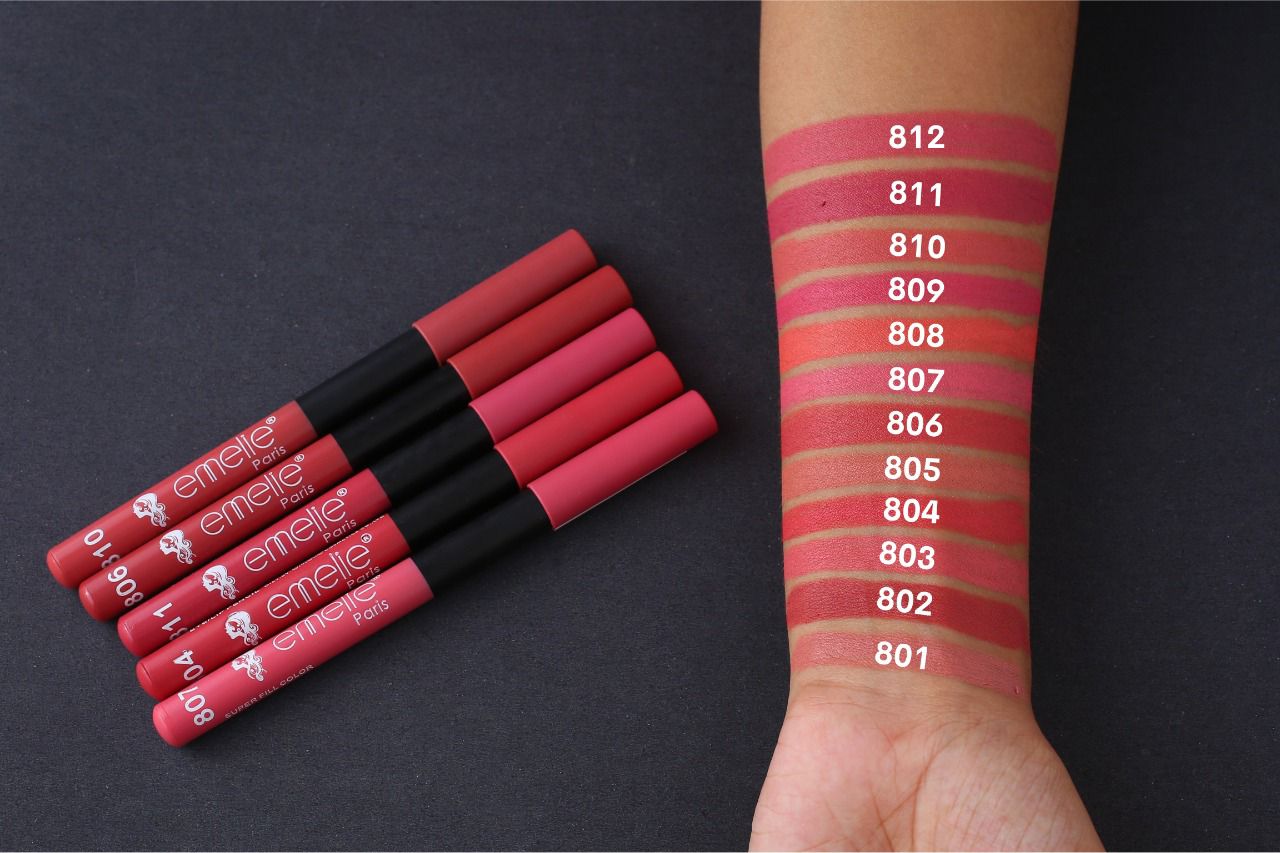 Emelie Matte Lip & Eye Pencils SET