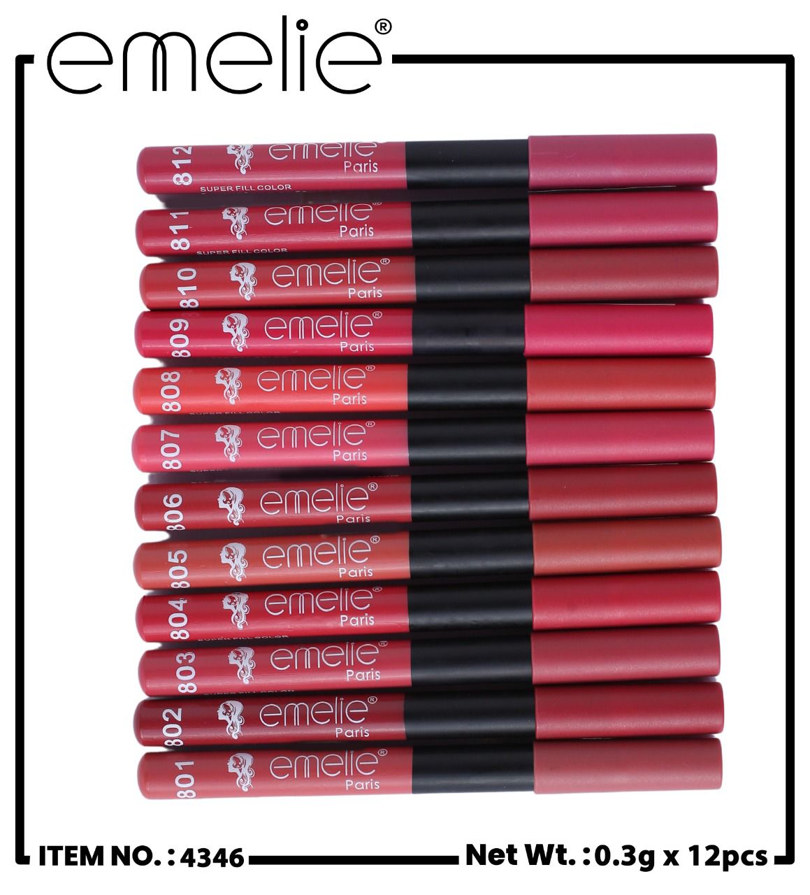 Emelie Matte Lip & Eye Pencils SET