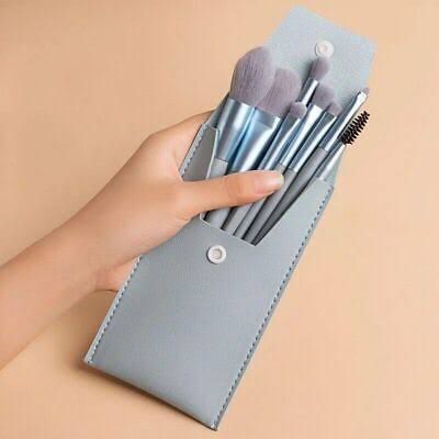 leather makeup brush 8pcs set